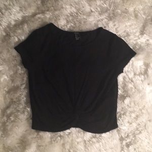 Knotted black crop top 3/20